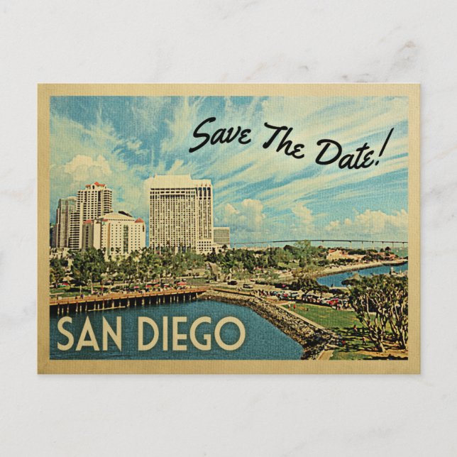 Carte Postale Faire-part San Diego Sauvez La Date Californie (Devant)
