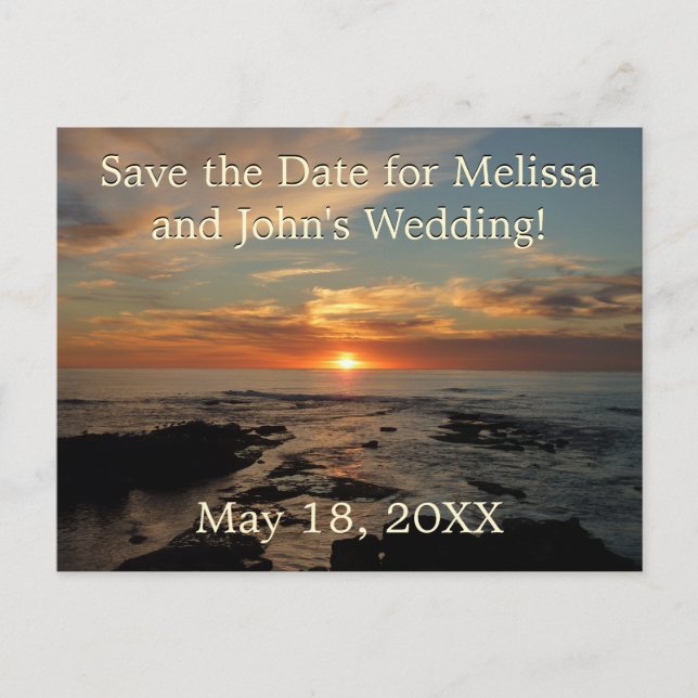 Carte Postale Faire-part San Diego Sunset II California Seascape (Devant)