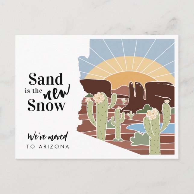 Carte Postale Faire-part Sand est la nouvelle Snow Arizona nouvelle adresse (Devant)