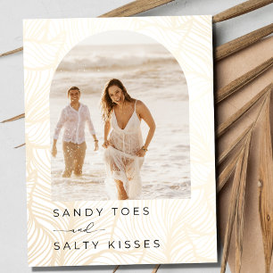 Carte Postale Faire-part Sandy Toes Arch Photo Beach Wedding Enregistrer la