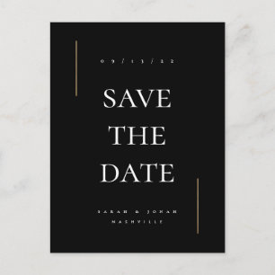 Carte Postale Faire-part Sans photo minimale moderne, enregistrez la date