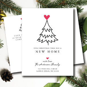 Carte Postale Faire-part Sapin de Noël sincère Nouvel emménagement