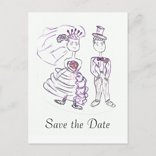 Carte Postale Faire-part Sauvegarder la date (Devant)
