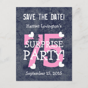 Carte Postale Faire-part Sauvegarder la date 75e anniversaire surprise S75A