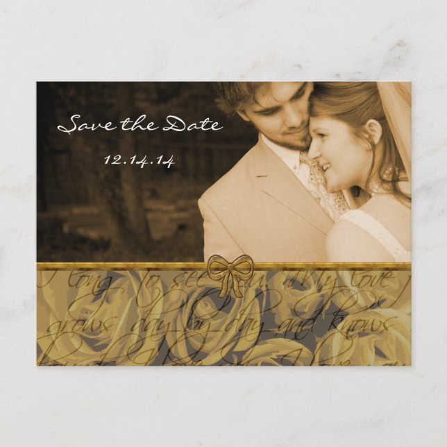 Carte Postale Faire-part Sauvegarder la date avec vos photos (Devant)