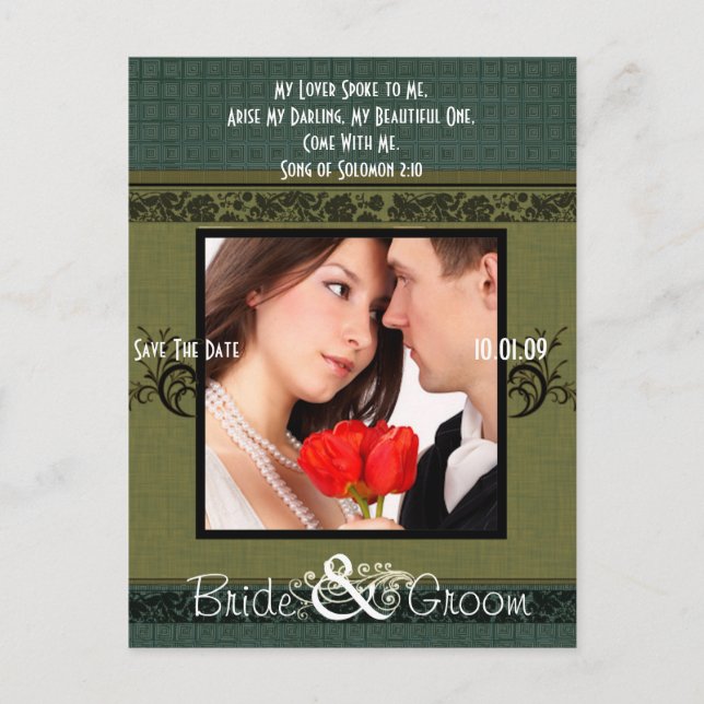 Carte Postale Faire-part Sauvegarder la date avec votre photo (Devant)