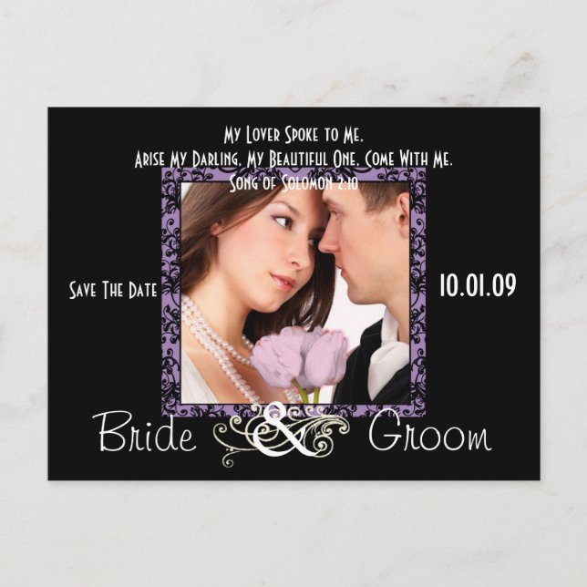 Carte Postale Faire-part Sauvegarder la date avec votre photo (Devant)