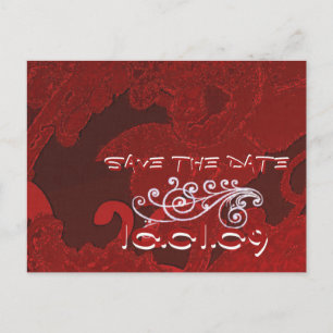 Carte Postale Faire-part Sauvegarder la date Burgundy Grunge Floral