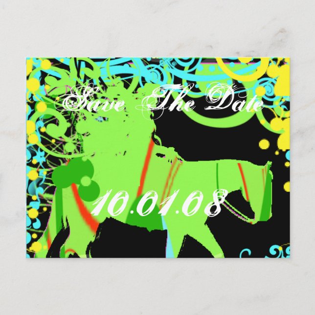 Carte Postale Faire-part Sauvegarder la date - Grunge occidental (Devant)