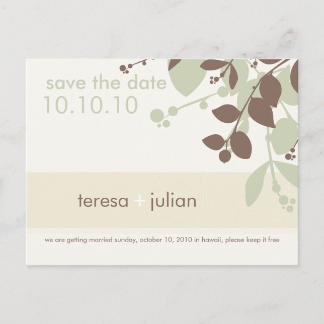 Carte Postale Faire-part Sauvegarder la date :: native 5 (Devant)