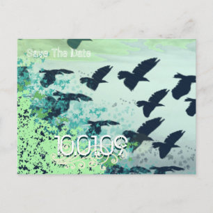 Carte Postale Faire-part Sauvegarder la Date - Oiseaux Volants -