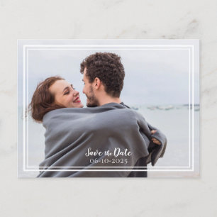 Carte Postale Faire-part Sauvegarder la date Photo de mariage Moderne Viole