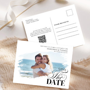 Carte Postale Faire-part Sauvegarder la date Photo Mariage Moderne