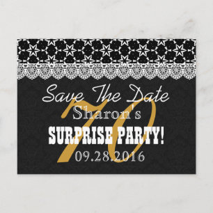 Carte Postale Faire-part Sauvegarder la date SURPRISE 70e Anniversaire P03C