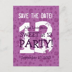 Carte Postale Faire-part Sauvegarder la date Sweet à la fête d'anniversaire