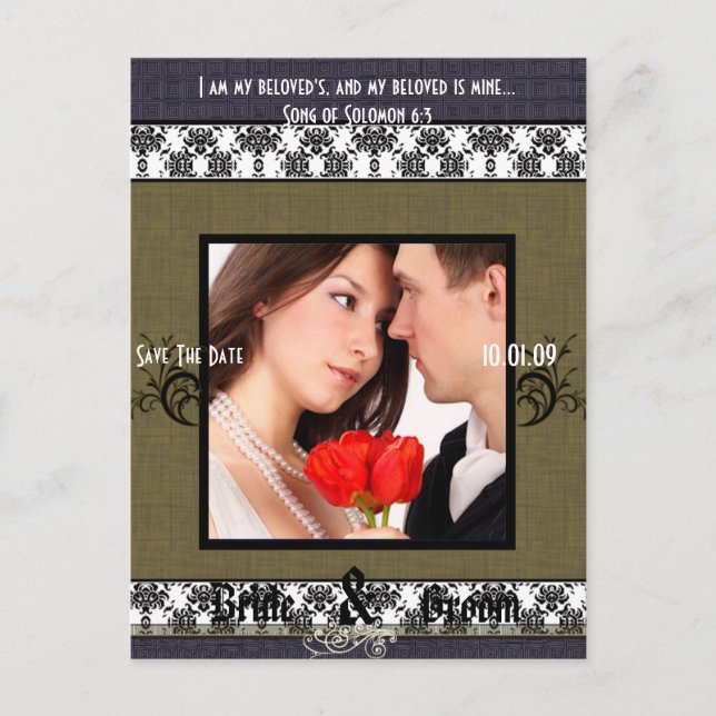 Carte Postale Faire-part Sauvegardez la date avec votre photo (Devant)