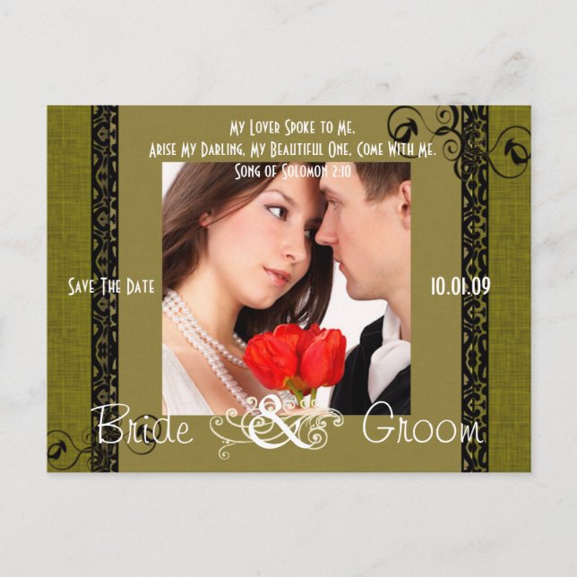 Carte Postale Faire-part Sauvegardez la date avec votre photo (Devant)