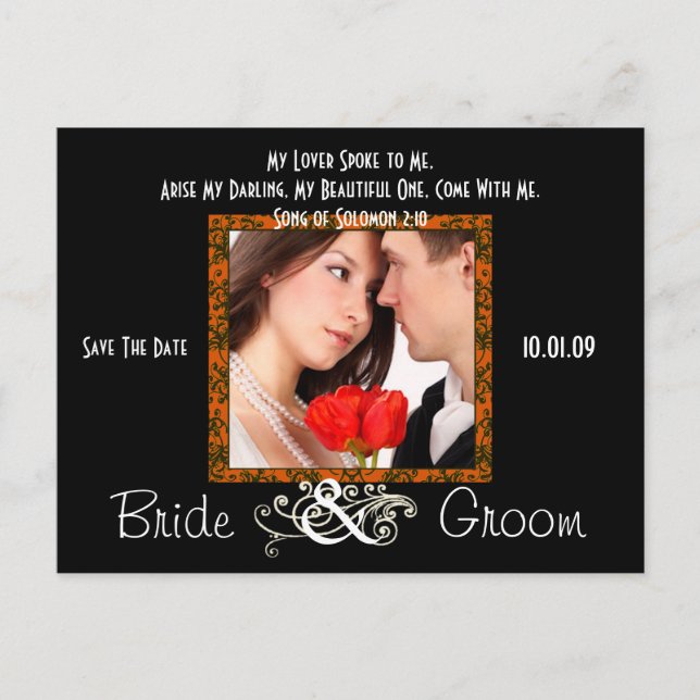 Carte Postale Faire-part Sauvegardez la date avec votre photo (Devant)