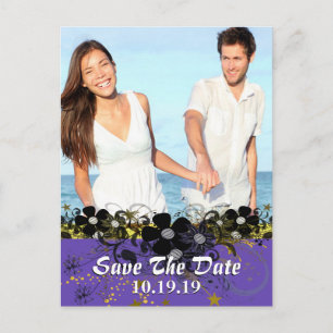 Carte Postale Faire-part Sauvegardez la Date avec VOTRE Photo -Jaune et Lil