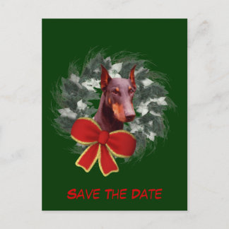 Carte Postale Faire-part Sauver la date Couronne de Doberman Vacances