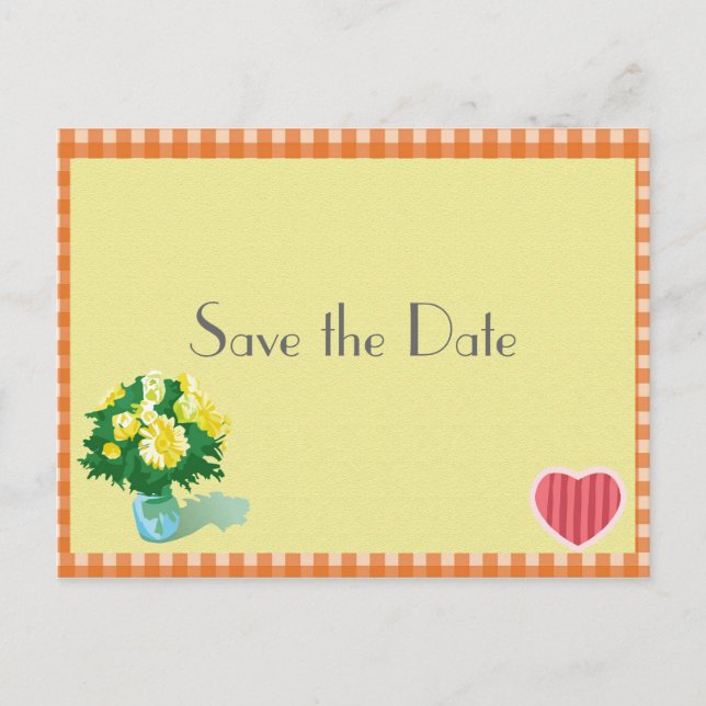 Carte Postale Faire-part Sauver la date de mariage de style country (Devant)