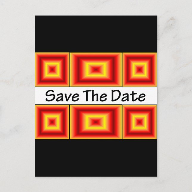 Carte Postale Faire-part Sauver la date feu orange (Devant)