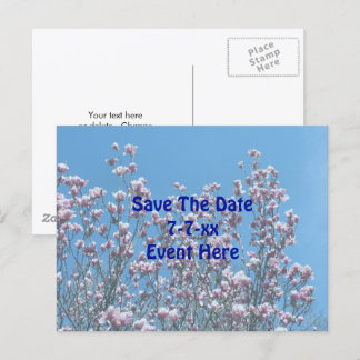 Carte Postale Faire-part Sauver la date Fleurs de magnolia en fleurs 