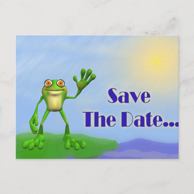 Carte Postale Faire-part Sauver la date-Grenouille (Devant)
