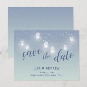 Carte Postale Faire-part Sauver la date Soft Blue Casual