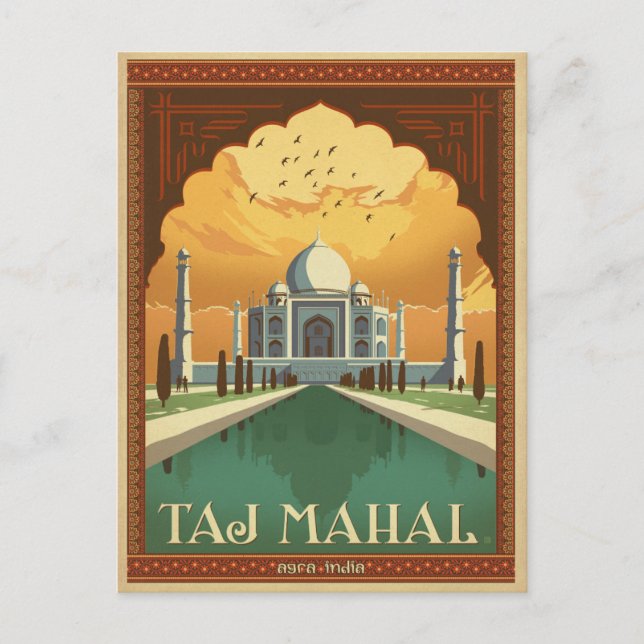 Carte Postale Faire-part Sauver la date | Taj Mahal, Inde (Devant)