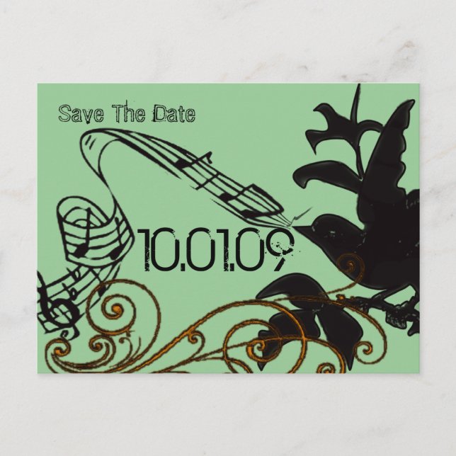 Carte Postale Faire-part Sauver la date - Tourbillons - - (Devant)