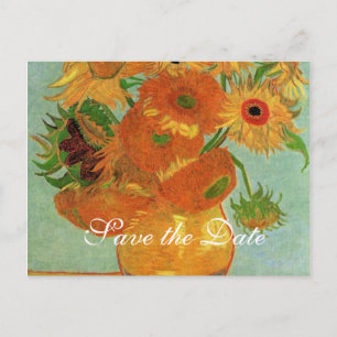 Carte Postale Faire-part sauver la date, tournesols de Van Gogh