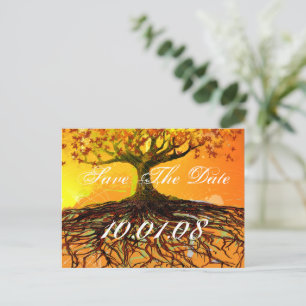 Carte Postale Faire-part Sauver l'Arbre Racines de l'Amour Date