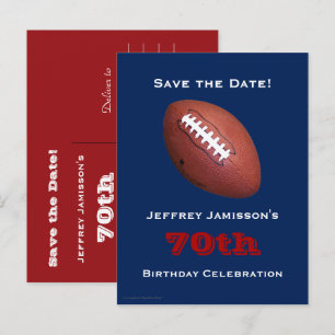 Carte Postale Faire-part Sauvez la Date 70e Anniversaire Football