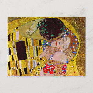 Carte Postale Faire-part Sauvez la date avec le baiser de Gustav Klimt