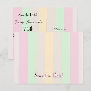 Carte Postale Faire-part Sauvez la date Fête d'anniversaire 75 ans, Rayures