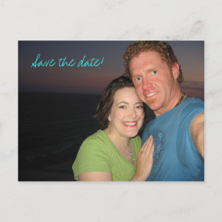 Carte Postale Faire-part Sauvez la date !, mariage à la plage