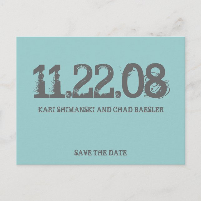 Carte Postale Faire-part Sauvez la date moderne ! (Devant)