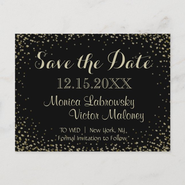 Carte Postale Faire-part Sauvez la date | Nuit étoilée (Devant)