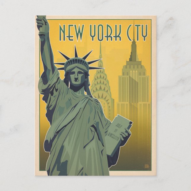 Carte Postale Faire-part Sauvez la date | NYC - Lady Liberty (Devant)