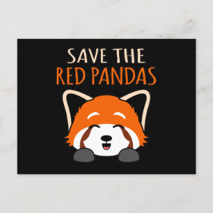 Carte Postale Faire-part Sauvez les pandas rouges mignons animal animal de
