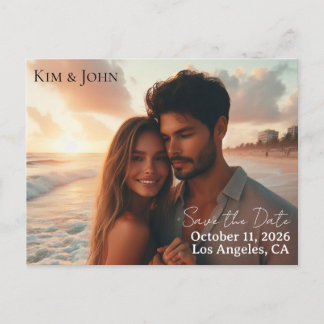 Carte Postale Faire-part Save the Date Announcement Postcard