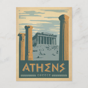 Carte Postale Faire-part Save the date   Athènes, Grèce