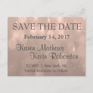 Carte Postale Faire-part Save the date   Blush Bokeh