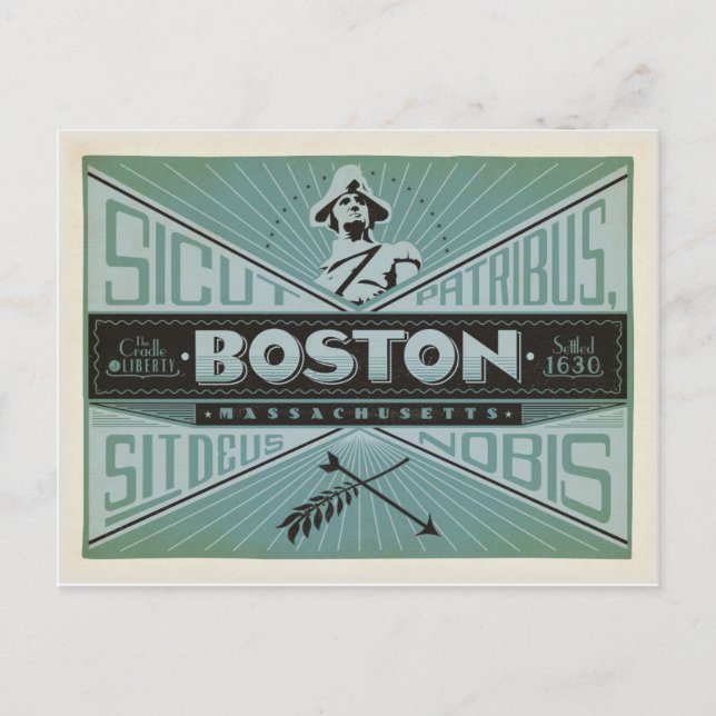 Carte Postale Faire-part Save the date | Boston, MA - Fondé en 1630 (Devant)