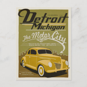 Carte Postale Faire-part Save the date Detroit, MI