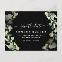 Save the Date Eucalyptus Greenery Succulent