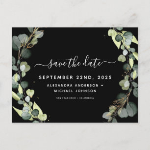 Carte Postale Faire-part Save the Date Eucalyptus Greenery Succulent