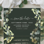 Carte Postale Faire-part Save the Date Eucalyptus Greenery Succulent<br><div class="desc">Eucalyptus Verdure Succulent Botanique Aquarelle Printemps Mariage Enregistrer la Carte Date sur arrière - plan blanc - comprend belle et élégante typographie script avec feuilles botaniques modernes et verdure pour la célébration spéciale de mariage.</div>