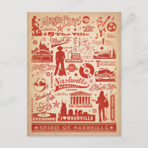 Carte Postale Faire-part Save the date   Nashville, TN - Impression Motif